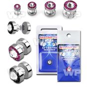m2jmee0 magnetic steel fake cheater plug big ferido glued clear ear lobe piercing