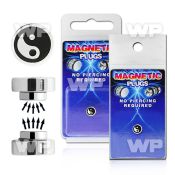 m2jmee steel magnetic fake plup yin yang logo size 8mm belly piercing