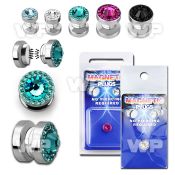 m2jmeez magnetic steel fake cheater plug big ferido glued swarovs ear lobe piercing