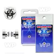 m2jmez steel magnetic fake plup biohazard logo size 8mm belly piercing