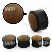 m2or black areng wood double flare saddle plug teak wood inlay ear lobe piercing