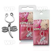 m2umkp nonpiercing nipple clip dangling dragonfly crystal wings belly piercing