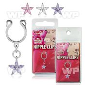 m2umzk steel nonpiercing nipple ring u shape dangling flower