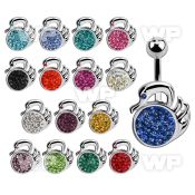 mcd374 steel belly banana w ferido glued crystal studded swan