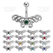 mcd493 steel belly banana w a heart shape wire butterfly design