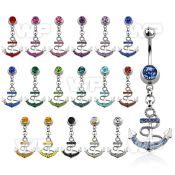 mcd540 316l steel belly banana w 8mm jewel ball anchor