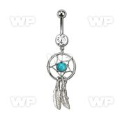 mcd544 steel belly banana w dangling dreamcatcher design
