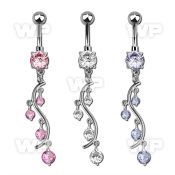 mcdz359 gold steel belly banana, w dangling vine design w czs