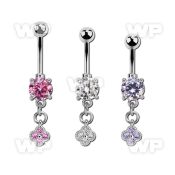 mcdz411 steel belly banana w and a dangling small flower w cz