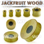 mco76 double flare jack fruit wood plug round black areng wood ear lobe piercing