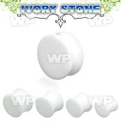 mi3i genuine ivory stone double flared plug ear lobe piercing