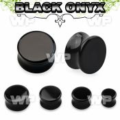 mi3xx genuine black onyx double flared stone plug ear lobe piercing
