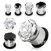 mig surgical steel single flare eyelet plug round prong set ear lobe piercing