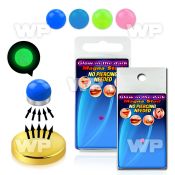 mjib4z 3mm half ball glow in the dark acrylic fake magna stud belly piercing
