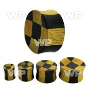 mo2n concave double flare solid crocodile black areng wood ear lobe piercing