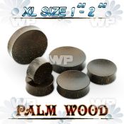mo4fb xl big gaue sized palm wood concave double flare saddle ear lobe piercing
