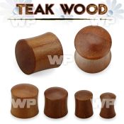 mor teak wood double flare saddle plug ear lobe piercing