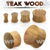 mor teak wood double flare saddle plug ear lobe piercing