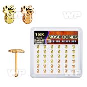 nbmxpa36 box w silver nose bone w gold rose gold pineapple top