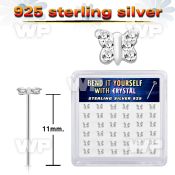 nf4hr6zy silver fishtail straight nose studs 22g butterfly