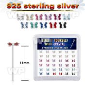 nf4hrjzy silver fishtail straight nose studs butterfly color