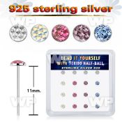 nfdaeyj silver nose studs 22g ball ferido 16