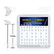 nfqj5 925 silver fishtail nose studs 22g flat moon top 52