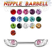 npsh25 steel nipple barbell, 14g (1.6mm) w small wing w crystal
