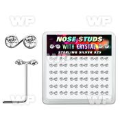 nsmsbxc box silver nose studs w music note shaped tops w crystal