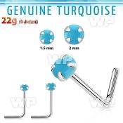 nspge7 925 silver nose stud w turquoise