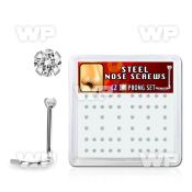 nswz15xc box w 316l steel nose screws, 20g w prong set 1.5mm cz