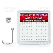 nwpbc box w 52 silver nose screws w set 1.5mm clear crystals
