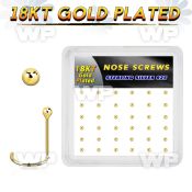 nwx18b box w 52 18k gold plated silver nose screws w 1.5mm ball