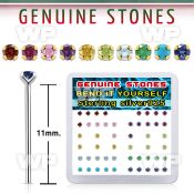 nypbxge box w silver bend it yourself nose studs w gem stones