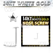 o33r 14kt white nose screw spirals 22g 0 6mm 2 5mm star shap nose piercing