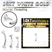 o4ug8 14kt white gold brow bananabell cz internal