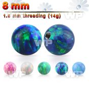 opi8 8mm synthetic opal ball with 14g (1.6mm) threading