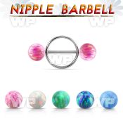 opnpe8 316l steel round nipple shield w 8mm synthetic opal ball