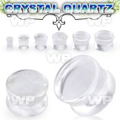 pgsii crystal quartz double flare stone plug