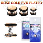 pkmp120 rose gold steel magnetic fake plug w rubber o rings