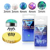 pkmr5 magnetic monroe stud with round synthetic opal