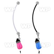 pnd668x maternity pregnancy belly ring w dangling milk bottle 