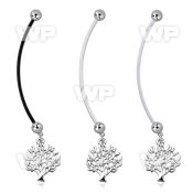 pnd697 pregnancy belly ring w dangling tree of life 