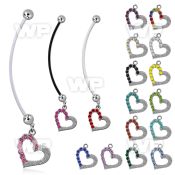 pndhrc4 pregnancy belly ring w dangling crystal studded heart 