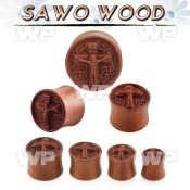 pwsjus sawo wood plug with hand carved jesus on cross