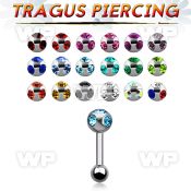 rai9 surgical steel tragus barbell 1 2mm upper 4mm multi jewe tragus piercing