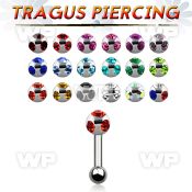 raiep surgical steel tragus piercing 1 6mm 4mm multi jewel bal 