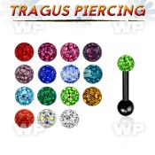 rairl ion plated surgical steel tragus piercing 1 2mm 3mm mult tragus piercing