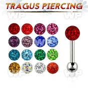 rait surgical steel tragus piercing 1 2mm 4mm multi crystal tragus piercing