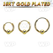 rgbcr14s 18k gold silver ball closure earrings, 14g 4mm ball